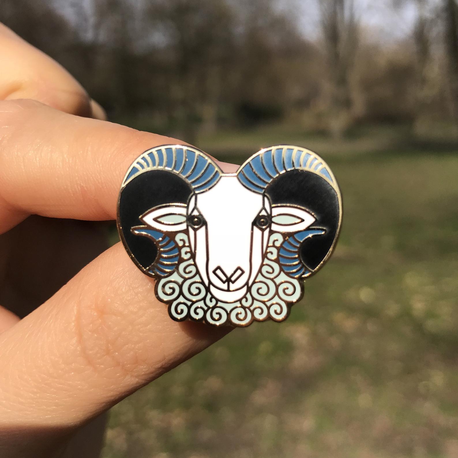 Sheep hard enamel pin