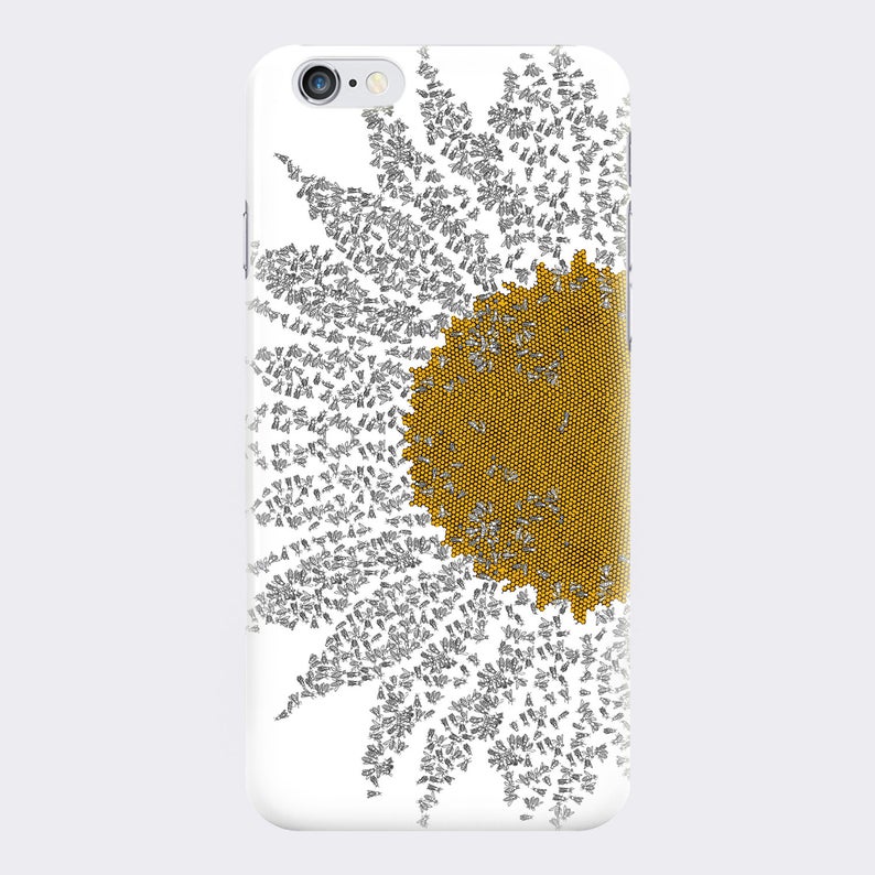 Sunflower and bees - phone case